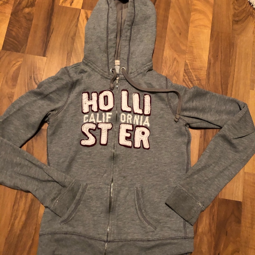 Gray zip up hoodie